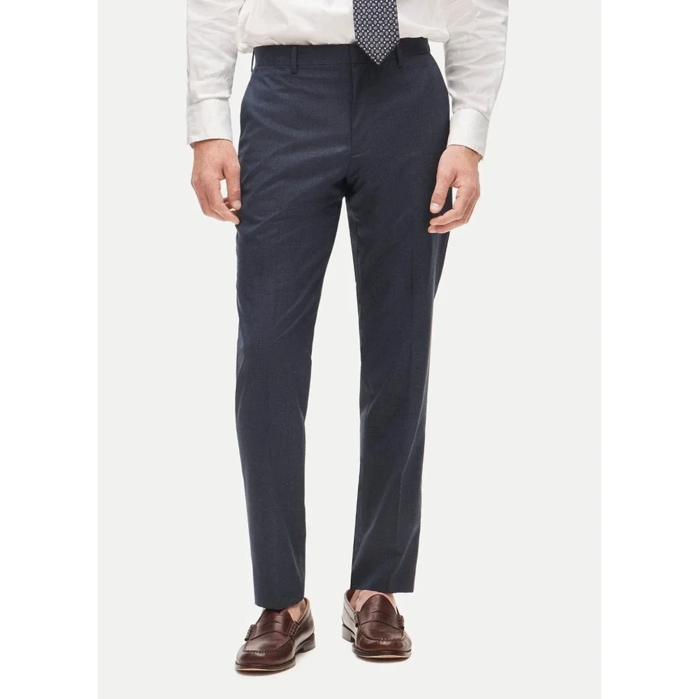 JCREW $250 Mens 32x32 Navy Blue Ludlow Italian Wool Slim Straight Dress Pants